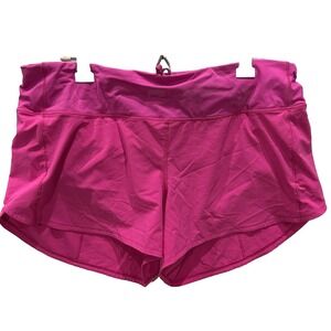 Lululemon Speed Up Shorts Size 14 Long High-Rise 4" Pink Athletic Running
